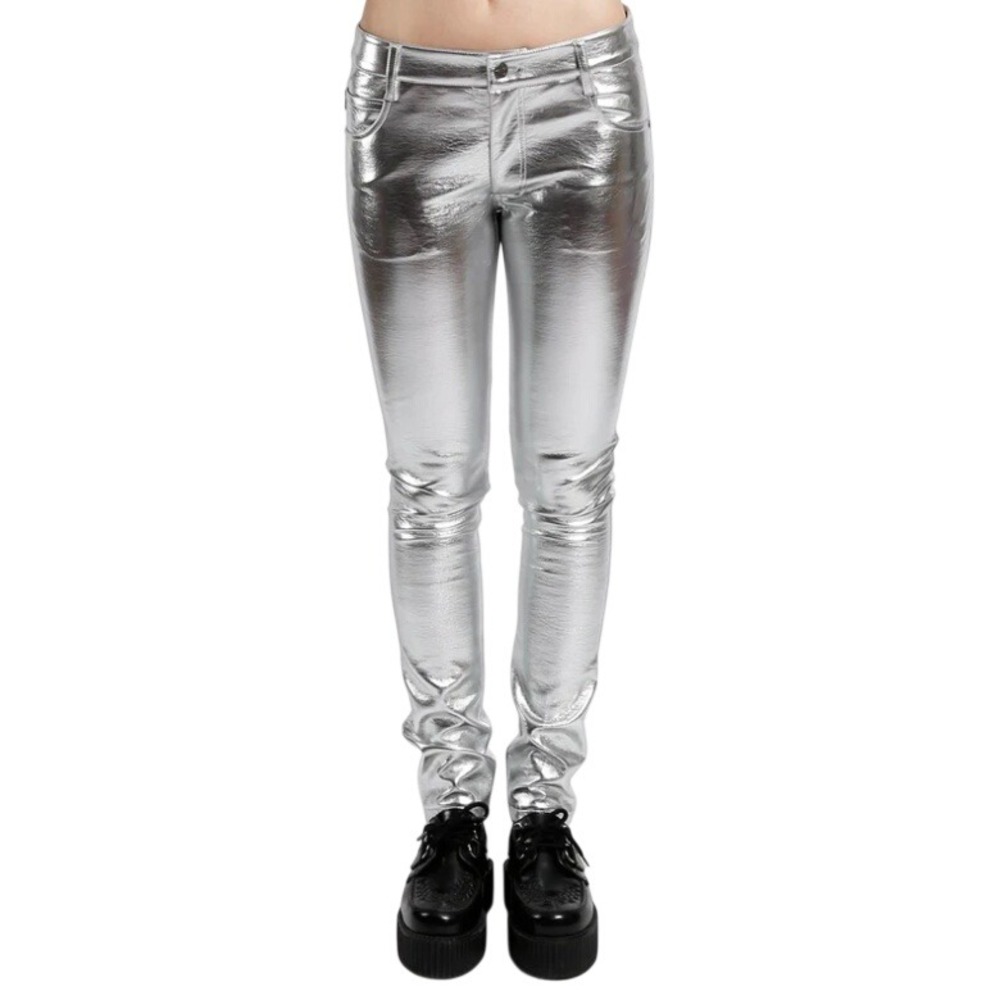 Tripp NYC Womens 31 Metallic‎ Faux Leather Skinny Pants NWT